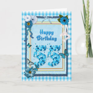 Carte 55e anniversaire avec un effet de scrapbook