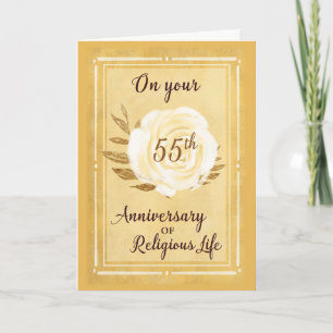 Carte 55e anniversaire de la vie religieuse Nonne Rose b