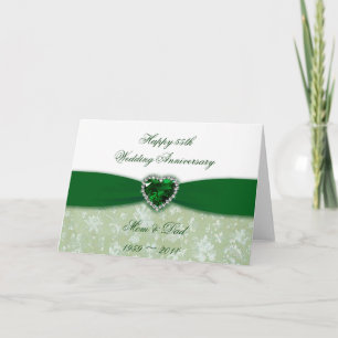 Carte 55e anniversaire de mariage de Damask
