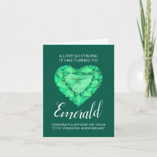 Carte 55e anniversaire du Mariage Emerald Love si fort