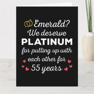 Carte 55e anniversaire du Mariage I - Emerald Funny Coup