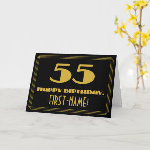 Carte 55e anniversaire : nom + apparence inspirée d'Art