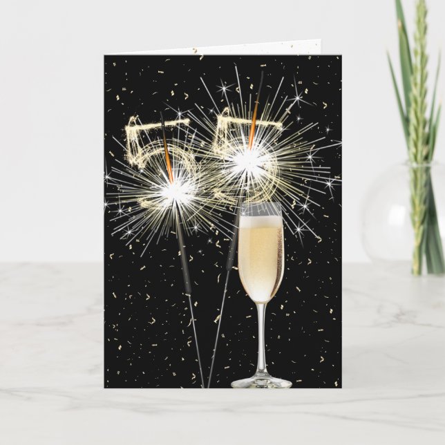 Carte 55e anniversaire Sparklers au vin blanc (Devant)