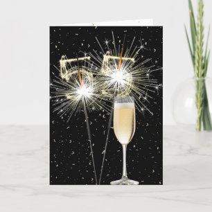 Carte 55e anniversaire Sparklers au vin blanc