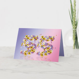 Carte 55th birthday card with flowery