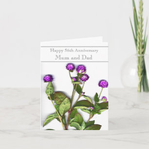 Carte 56e anniversaire du Mariage Globe Amaranth Flower