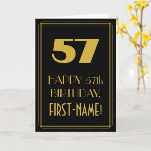 Carte 57e anniversaire - Art Déco Inspiré Look "57" & No