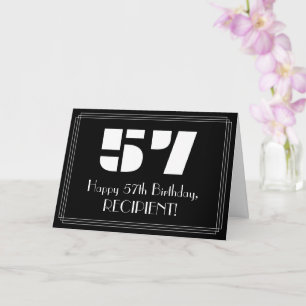 Carte 57e anniversaire : Art Déco Inspiré Look "57" & No