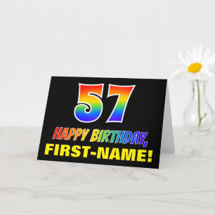 Carte 57e anniversaire : Bold, amusant, simple, arc-en-c