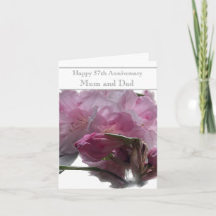 Carte 57e anniversaire du Mariage Rhododendron rose