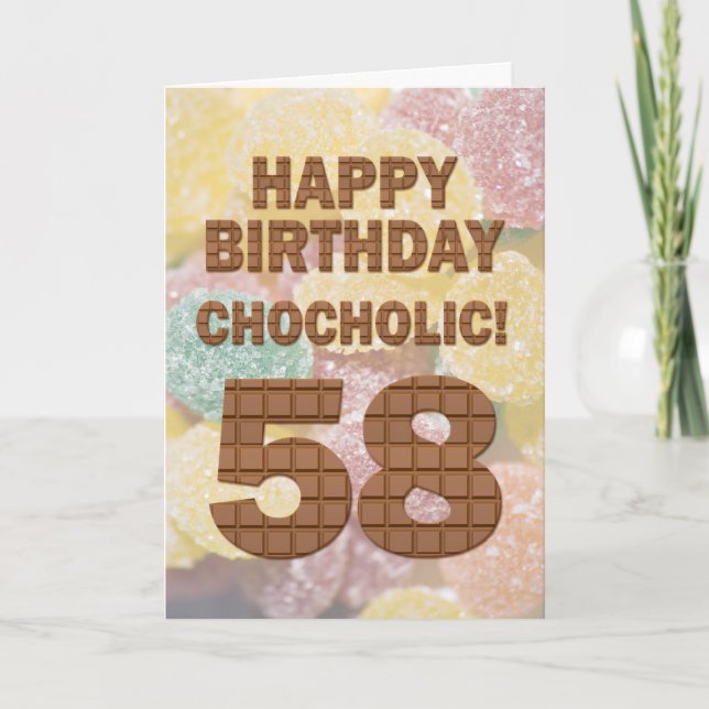 Carte 58e anniversaire au chocolat (Devant)