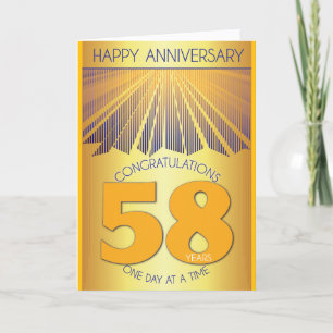 Carte 58e anniversaire de sobriété   Golden Ray 12 Étape