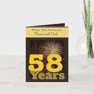 Carte 58e anniversaire du Mariage