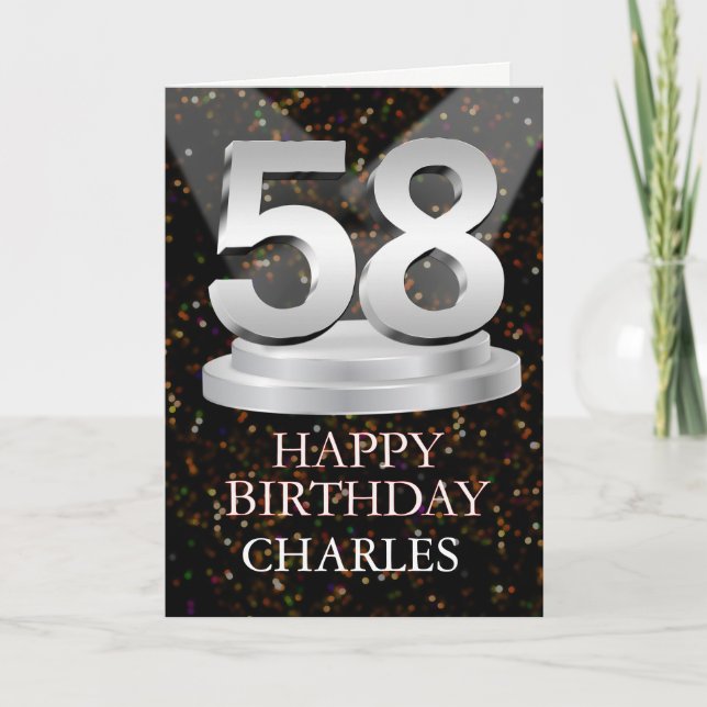Carte 58e anniversaire Points saillants Ajouter une cart (Devant)