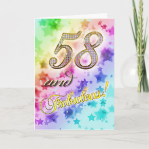 Carte 58e anniversaire pour quelqu'un Fabulous