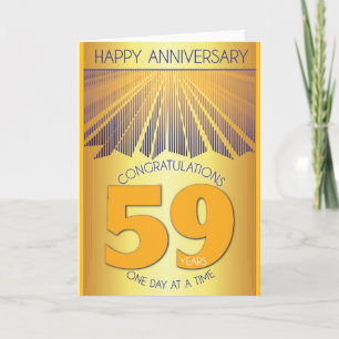 Carte 59 ans d'anniversaire de sobriété Golden Ray 12