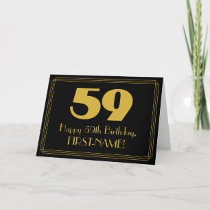 Carte 59e anniversaire : Art Déco Inspiré Look "59" & No