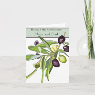Carte 59e anniversaire du Mariage Olive