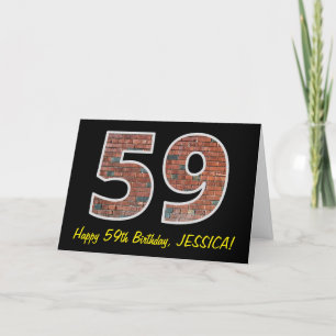 Carte 59e anniversaire - Motif de mur de briques "59" av