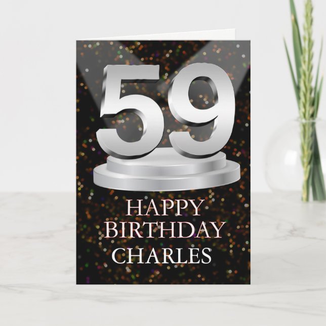 Carte 59e anniversaire Points saillants Ajouter une cart (Devant)
