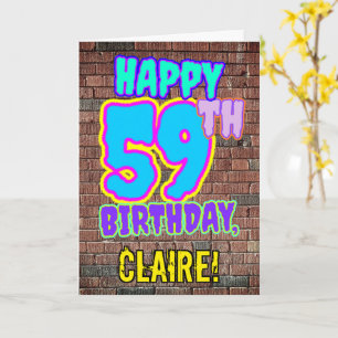 Carte 59e Anniversaire - Regard amusant inspiré du graff