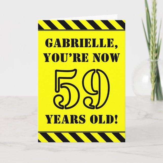 Carte 59e anniversaire : texte de style crayon amusant,  (Devant)