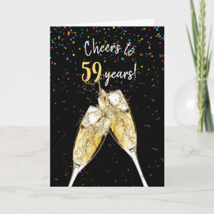 Carte 59e anniversaire Toast de Champagne