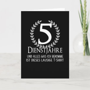 Carte 5 ans Anniversaire de l'entreprise Employés du Par