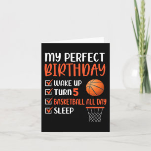 Carte 5 ans Basketball Anniversaire fête 5e garçon Anniv