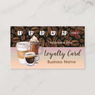 Carte 5 de fidélité de café-restaurant