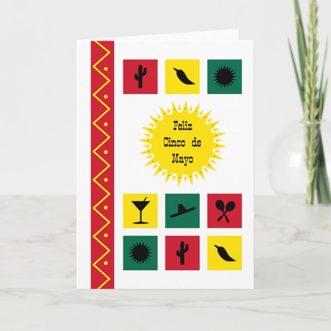 Carte 5 mai Cinco de Mayo d'inspiration mexicaine (Devant)