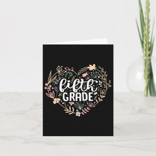 Carte 5e année Coeur floral Retour à l'école