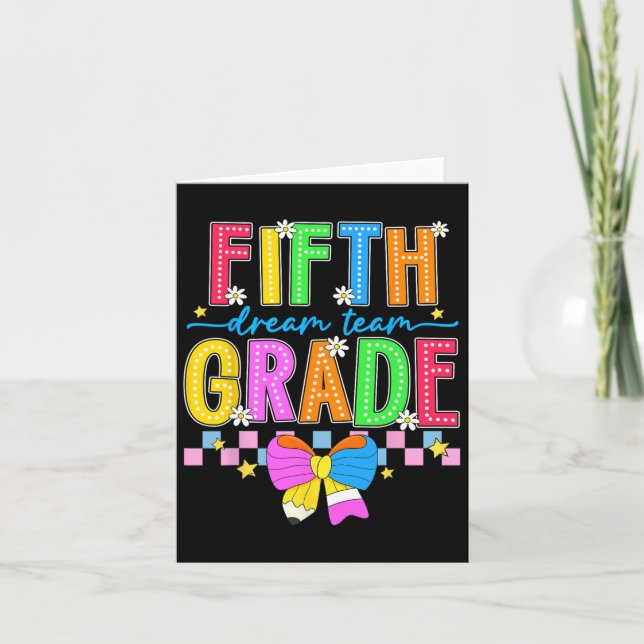 Carte 5e année pour filles garçons Enseignant 5e année R (Devant)