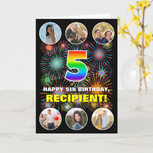 Carte 5e anniversaire : Amusant Arc en Ciel #, Personnal