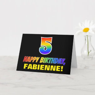 Carte 5e anniversaire : Bold, amusant, simple, arc-en-ci