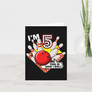 Carte 5e anniversaire Bowling Thème 5 année Vieux Amusan