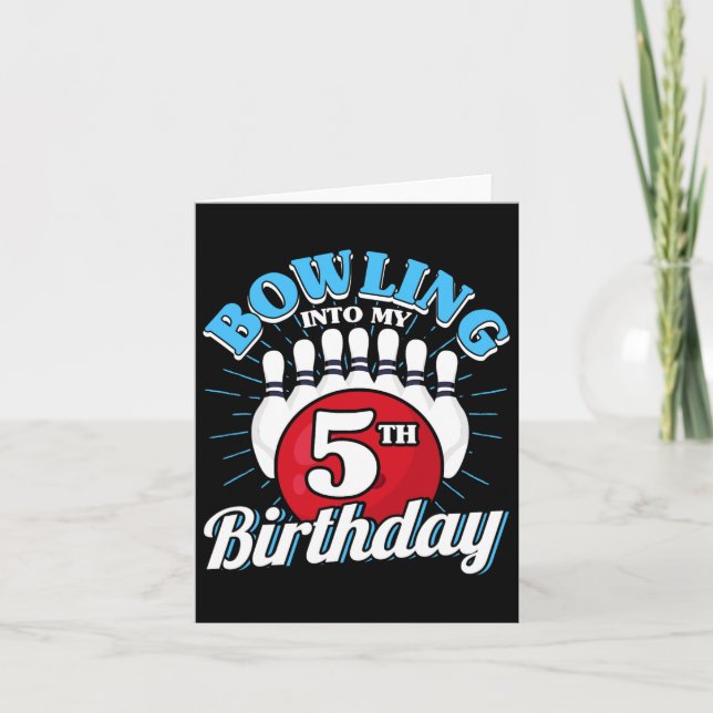 Carte 5e anniversaire Bowling Thème Bowling dans Anniver (Devant)
