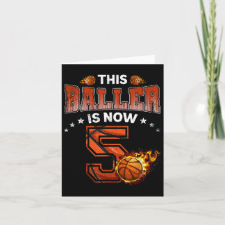 Carte 5e anniversaire Boys Bysketbyll Joueur Cadeaux 5 a
