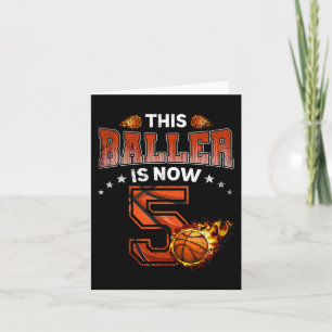 Carte 5e anniversaire Boys Joueur de basket-ball Cadeaux