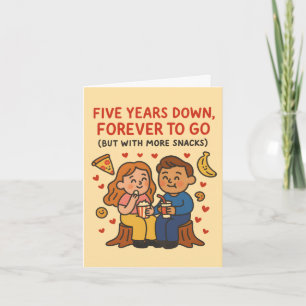 Carte 5e anniversaire de mariage Cinq Ans de Mariage, Po