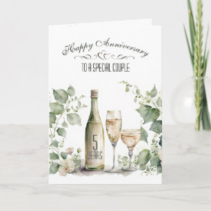 Carte 5e anniversaire de mariage Wine and Ivy