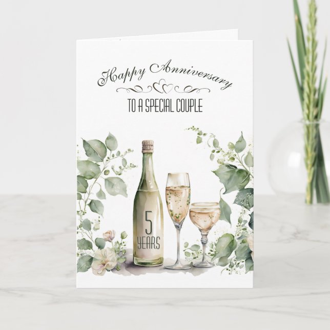 Carte 5e anniversaire de mariage Wine and Ivy   (Devant)