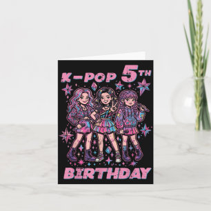 Carte 5e anniversaire de musique coréenne filles 5 ans K