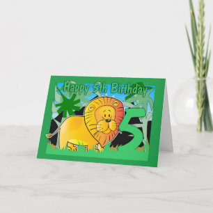 Carte 5e anniversaire - Lion