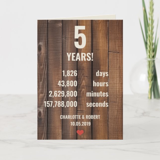 Carte 5e anniversaire mariage (Devant)