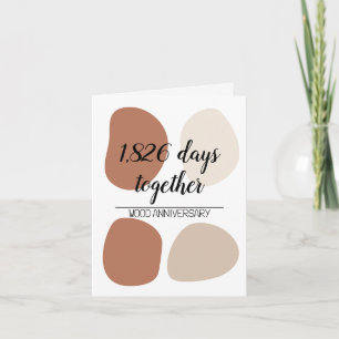 Carte 5e anniversaire mariage moderne cinquième