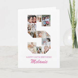 Carte 5e anniversaire Numéro 5 Collage photo Personnalis