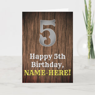 Carte 5e anniversaire : Pays inspiré par l'Ouest Look, N