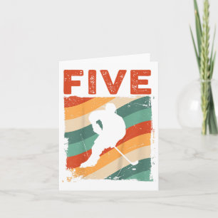 Carte 5e anniversaire Retro Hockey sur glace 5 ans Garço