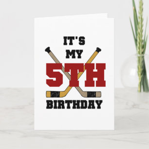 Carte 5èmes T-shirts et cadeaux d'anniversaire d'hockey
